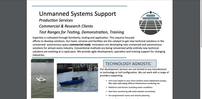 Unmanned Systems Support Production Services